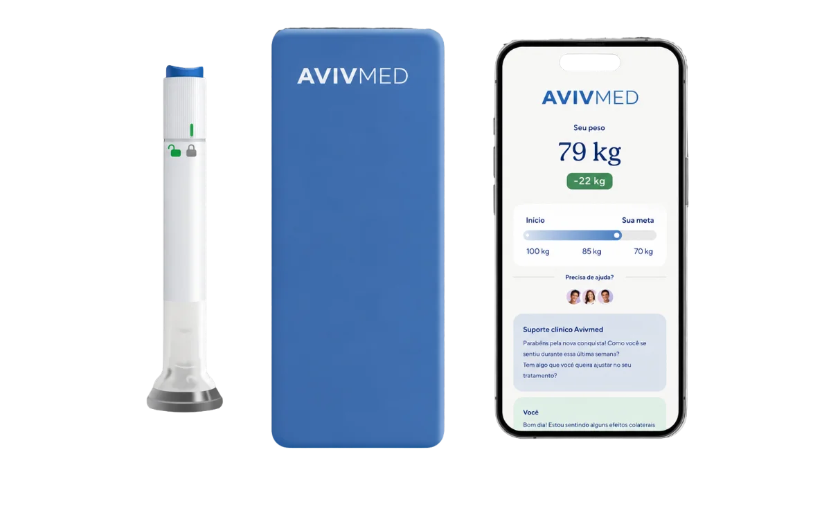 Kit de tratamento Avivmed e aplicativo de acompanhamento